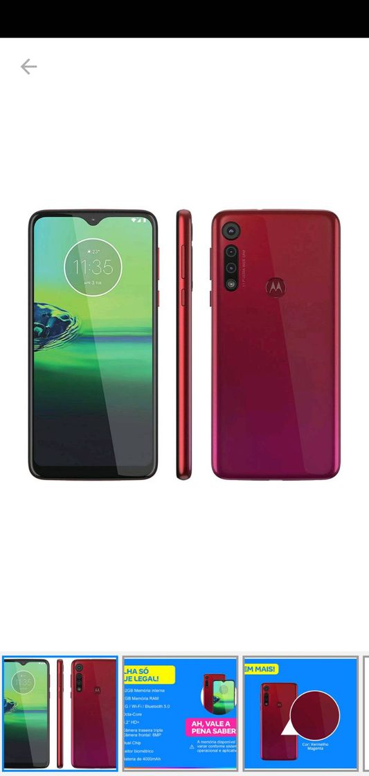 Moda Smartphone Motorola G8 Play 32GB Vermelho 4G - 2GB RAM Tela ...