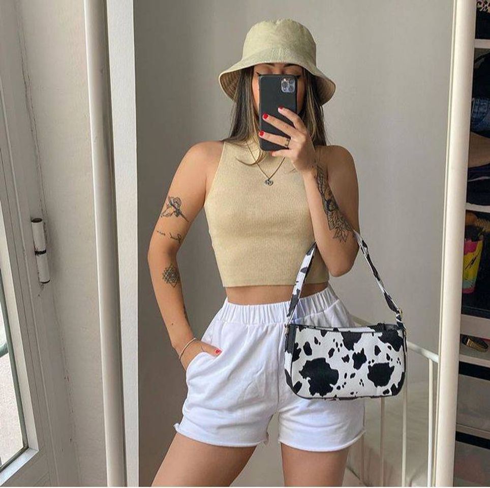 Social Cropped short suave branco