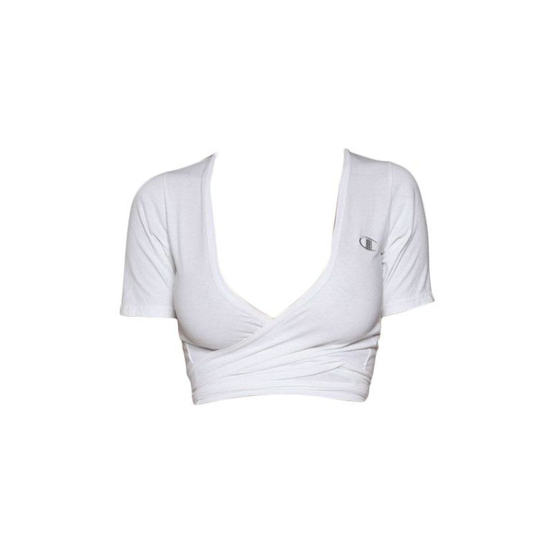 Moda Cropped branco com decote