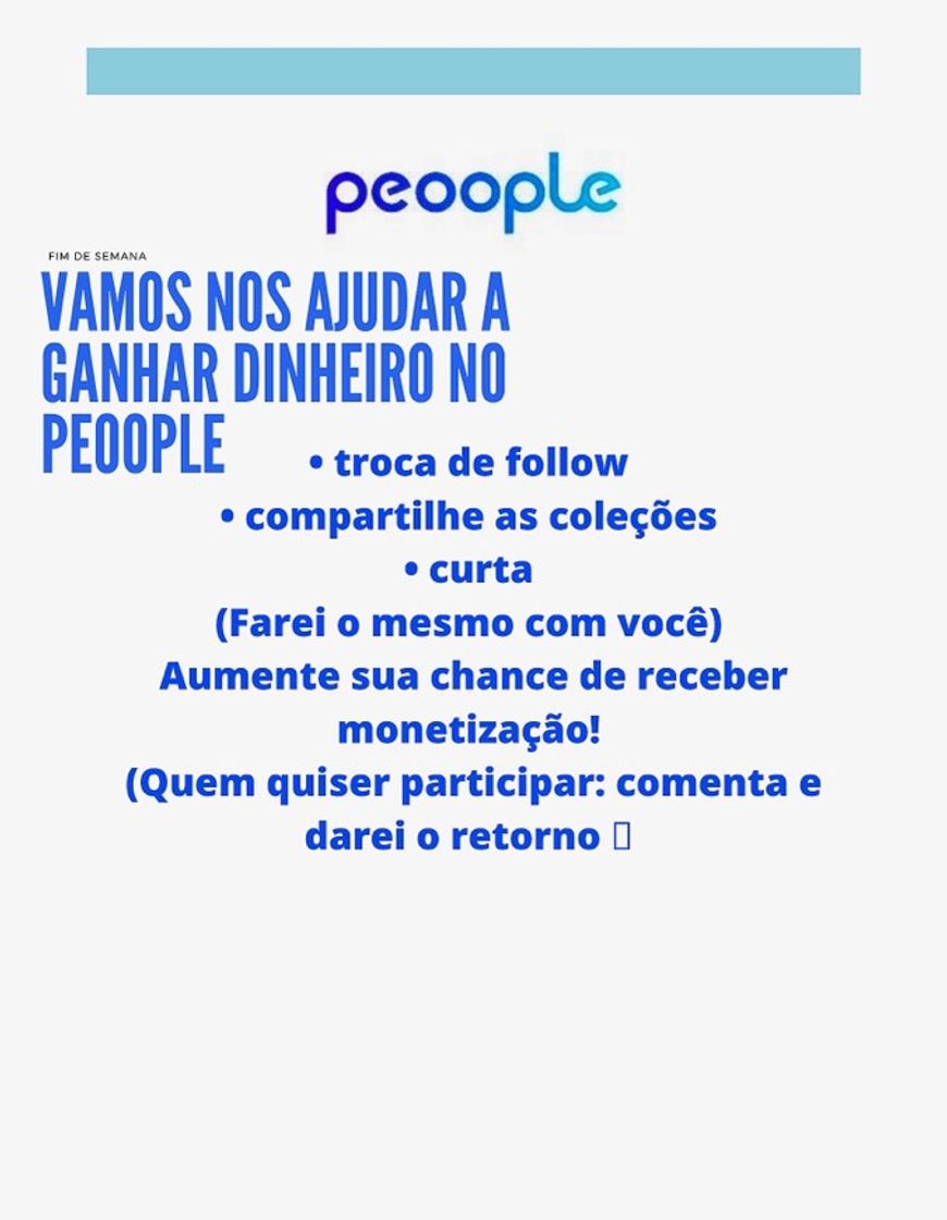 Social Ganhe dinheiro com o Peoople trocando interações!!! 