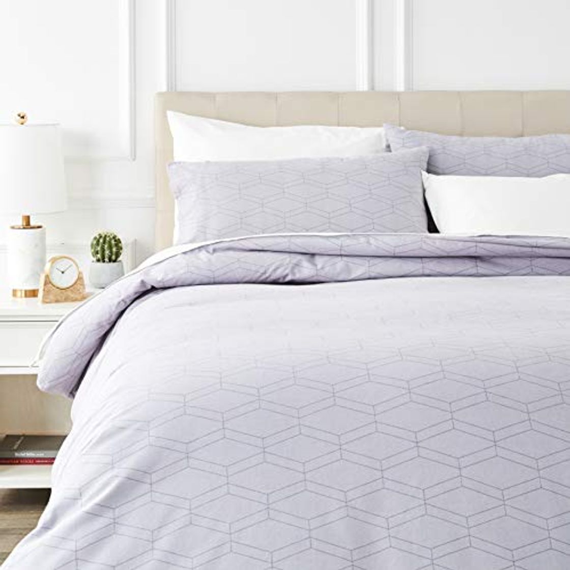 Social Amazon Basics - Juego de cama de franela con funda nórdica -