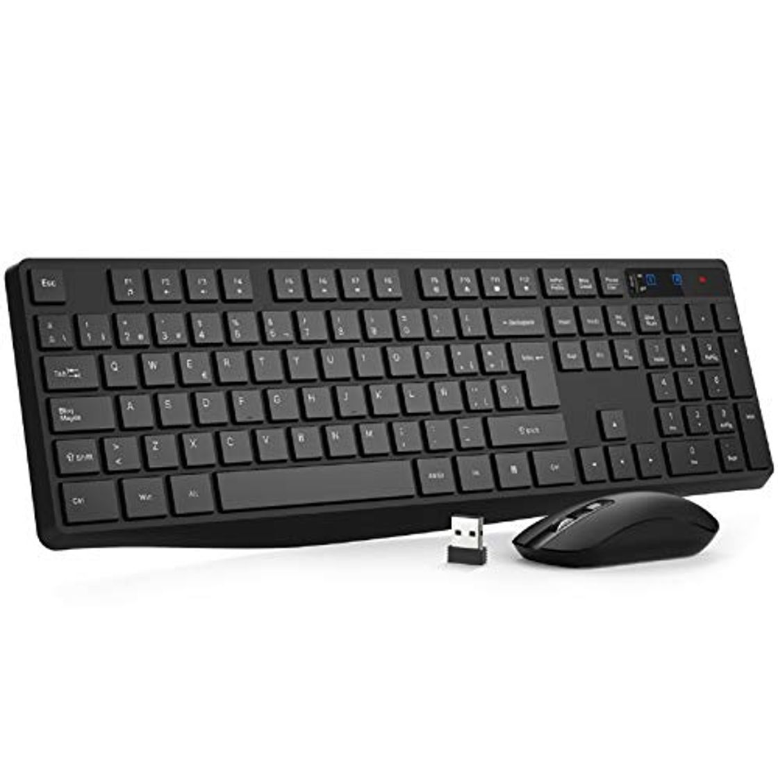 Productos VicTsing Pack Teclado y Ratón Inalámbrico 2.4G con 12 Teclas Multimedia Anti-Splash