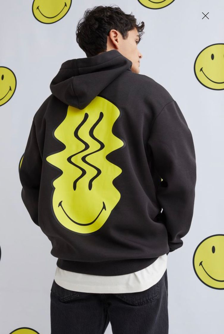 Fashion Sudadera smiley face negra