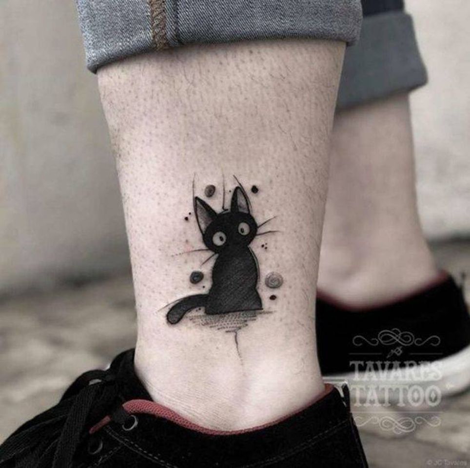 Fashion Tatuagem gato preto