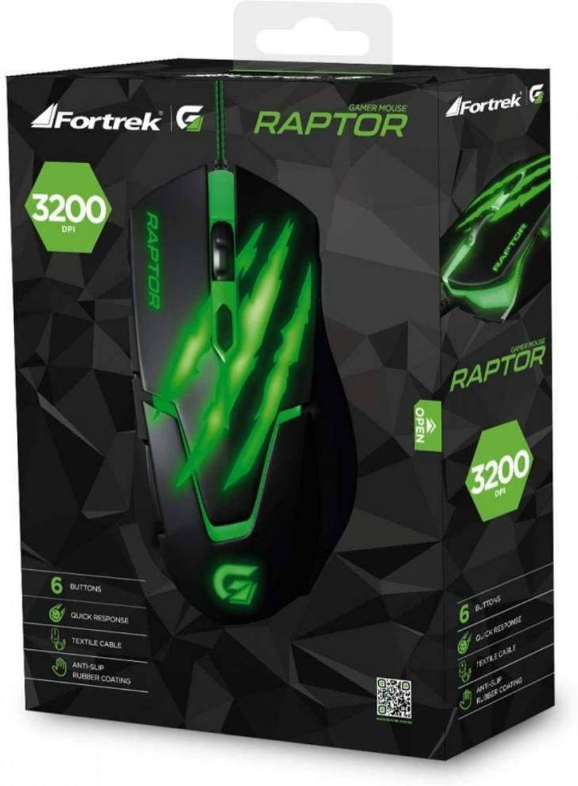 Producto Fortrek OM-801, Mouse Gamer USB, 3200 DPI, Preto