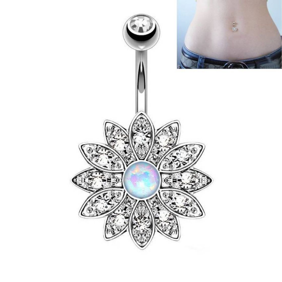 Moda Piercing Umbigo com flor 