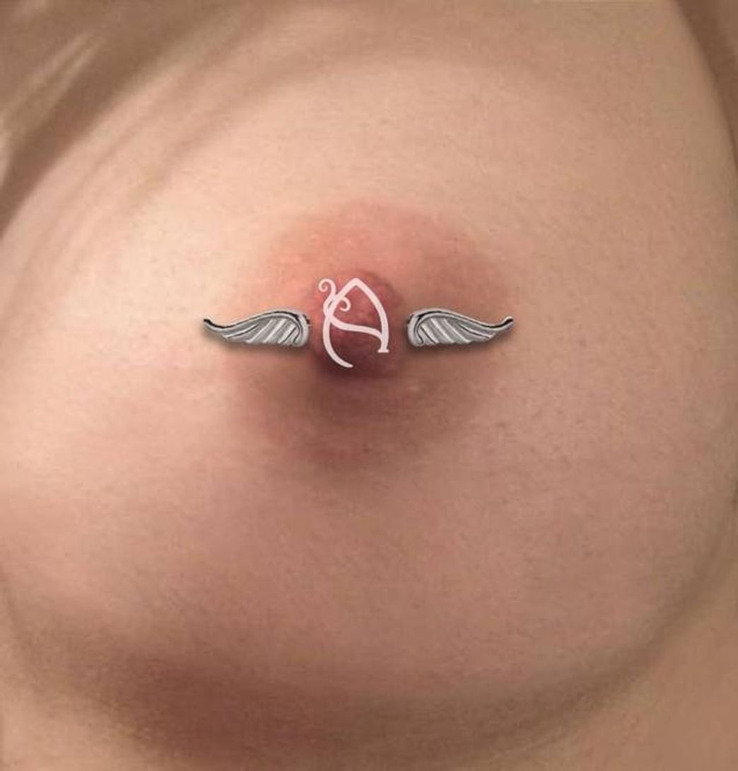 Moda Piercing de Mamilo de Asas com Zircônias Folheado

