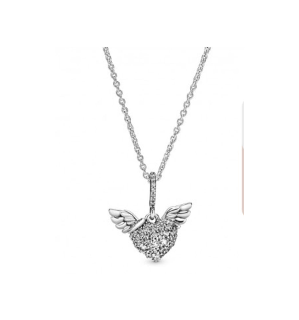 Products Colar Pavé Heart & Angel Wings