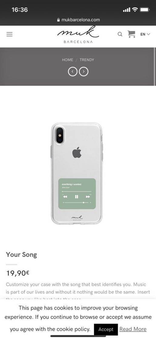 Productos Capa personalizavel música iPhone 