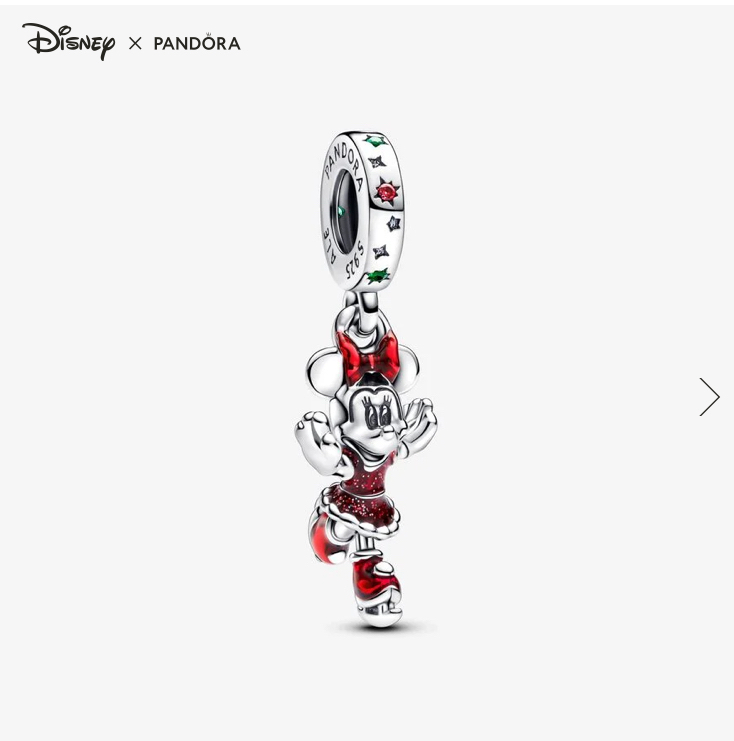 Moda Conta Pendente Patinagem no Gelo Minnie