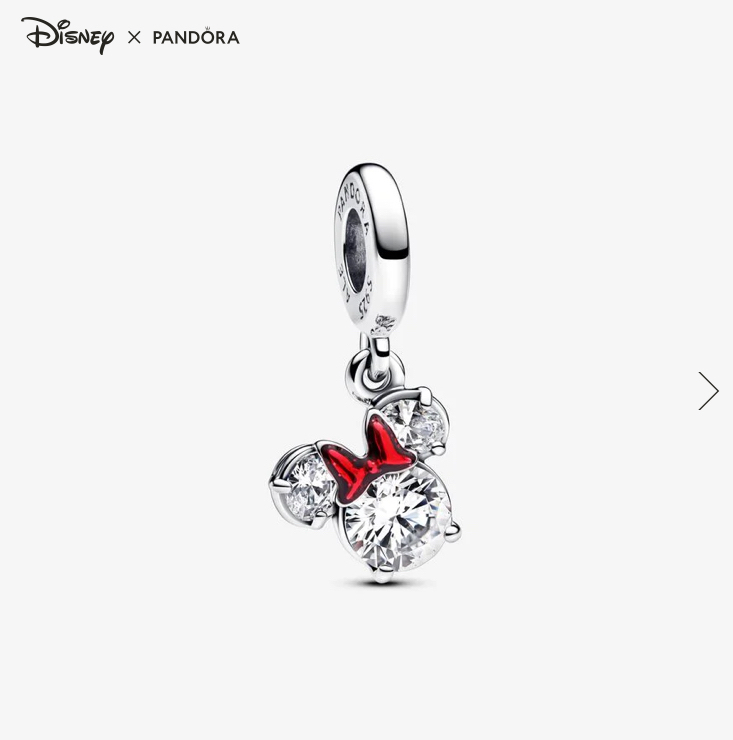 Moda Conta Pendente Silhueta da Minnie Disney