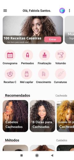 App para cabelo cacheado