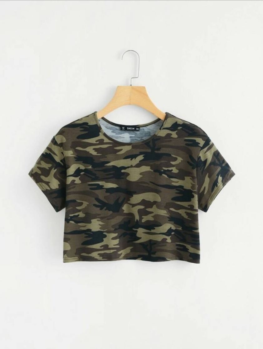 Moda Camiseta cropped militar