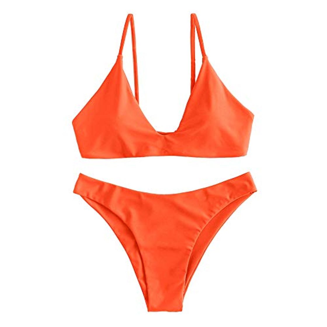 Fashion ZAFUL Conjunto de bikini de dos piezas para mujer con sujetador de corte alto y acolchado