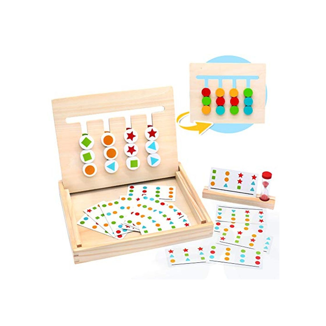 Product Symiu Juguetes Montessori Tablero Juego de Madera Puzzles Infantiles con Tarjetas de