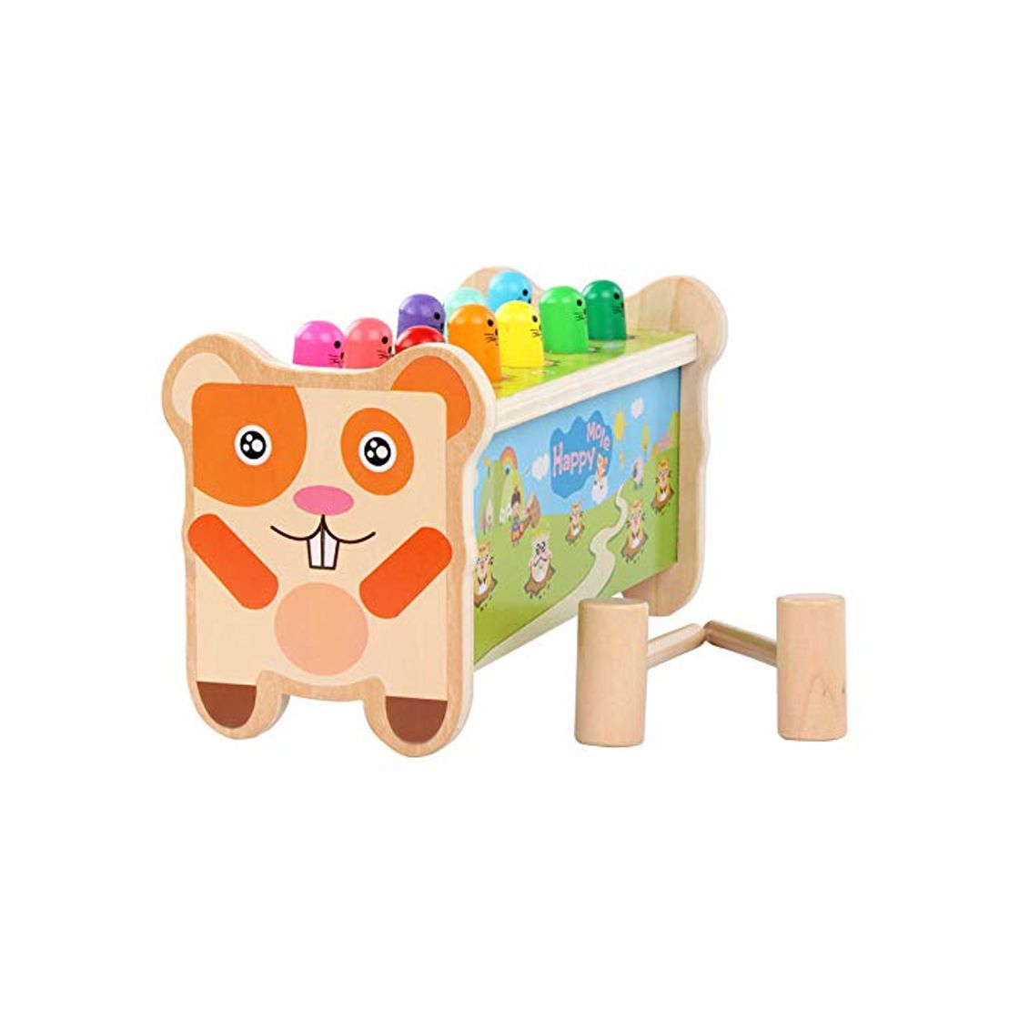 Product BeebeeRun Montessori Juguetes de Bancos con Martillo de Madera con 2Mazo Juego