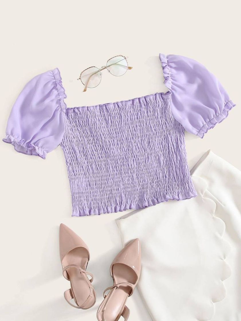 Roxa folhado simples/ boho top