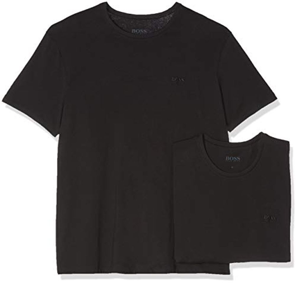 Moda BOSS T-Shirt RN 3p Co Camiseta para Hombre, Negro