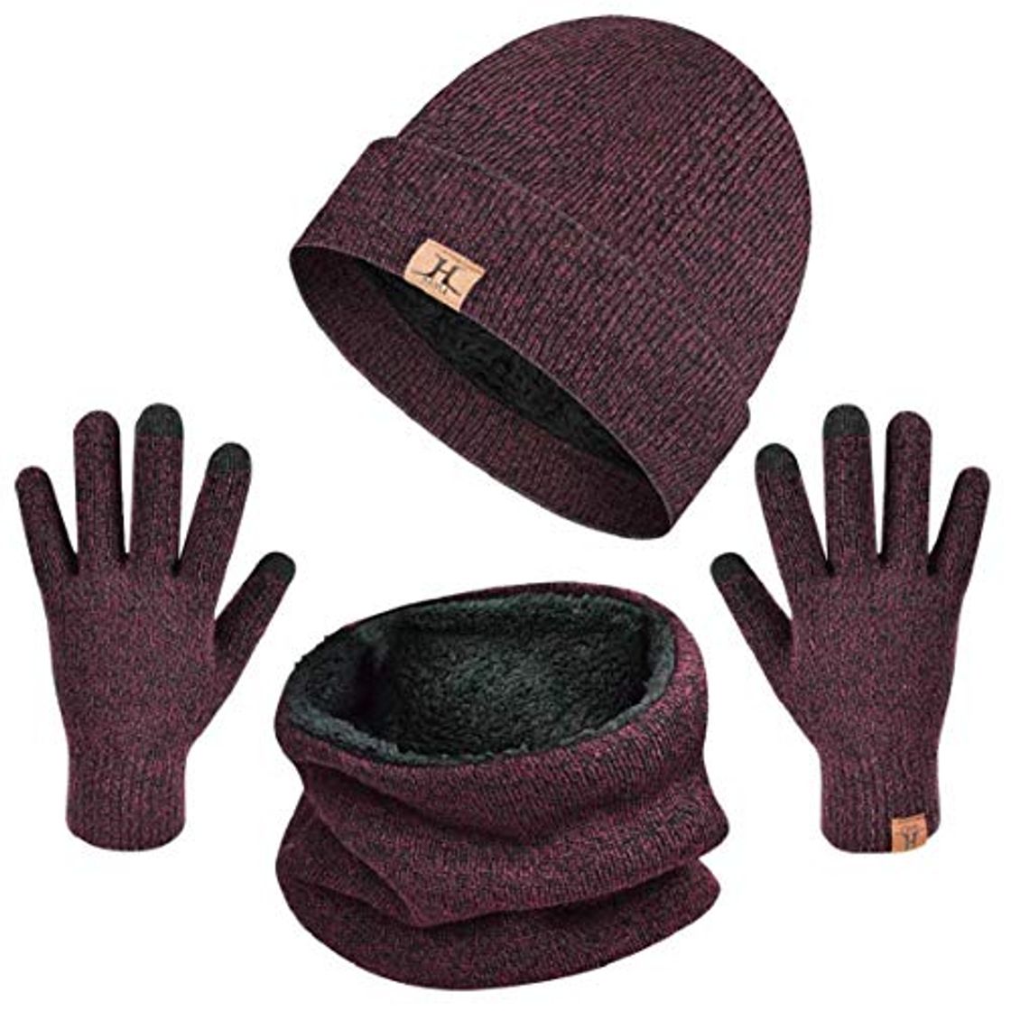 Moda heekpek Bufanda Gorro Guantes para Hombre Invierno Regalos para Hombre Mujer Unisexo