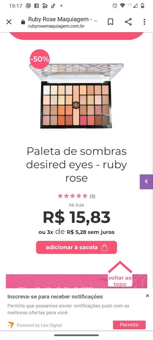 Social paleta de sombras desired eyes - ruby rose