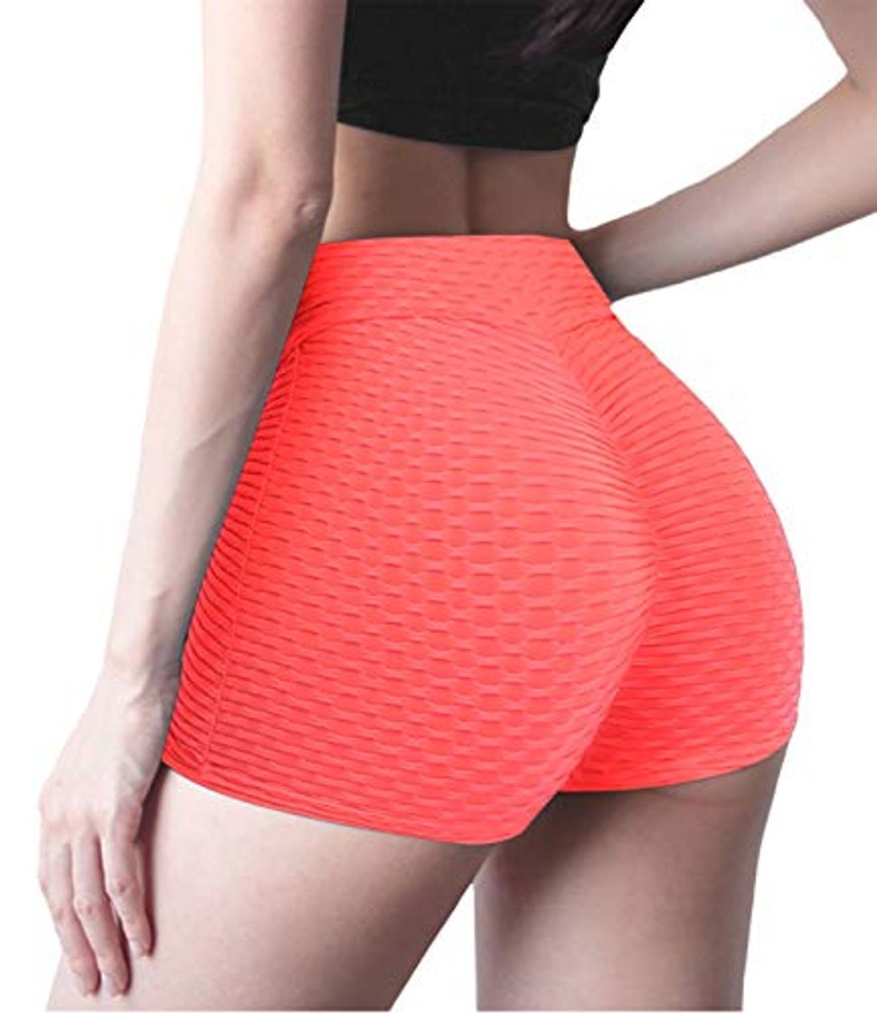 Product DUROFIT Pantalones Cortos Deportivos Mujer Yoga Pantalones Deportivos Pantalón de Elásticos Short Pants Pantalones Cortos de Yoga para Mujer Cintura Alta Fitness M Pink