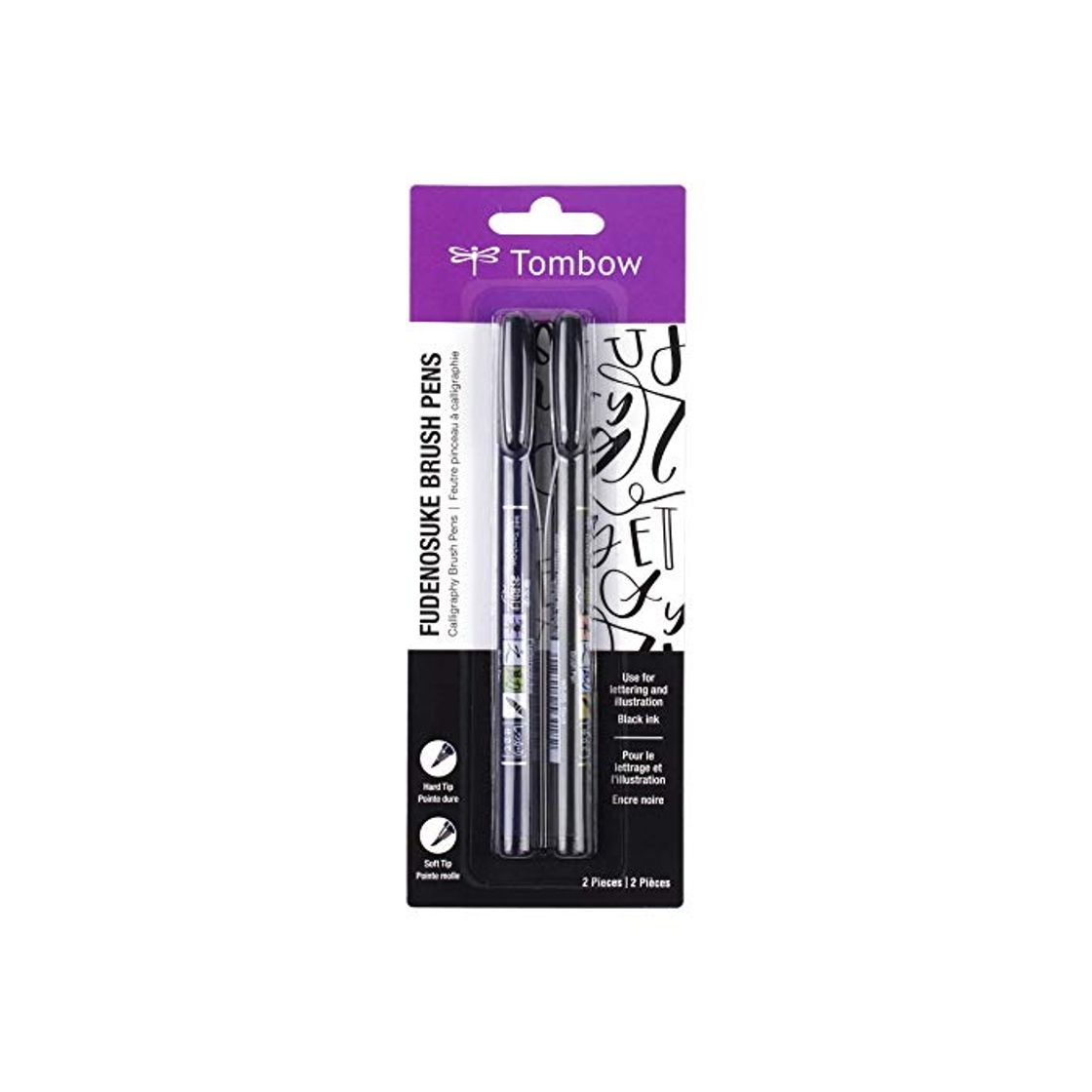 Productos Tombow Fudenosuke 2 Bolígrafos rotuladores de caligrafía Suave y Duro Set artístico