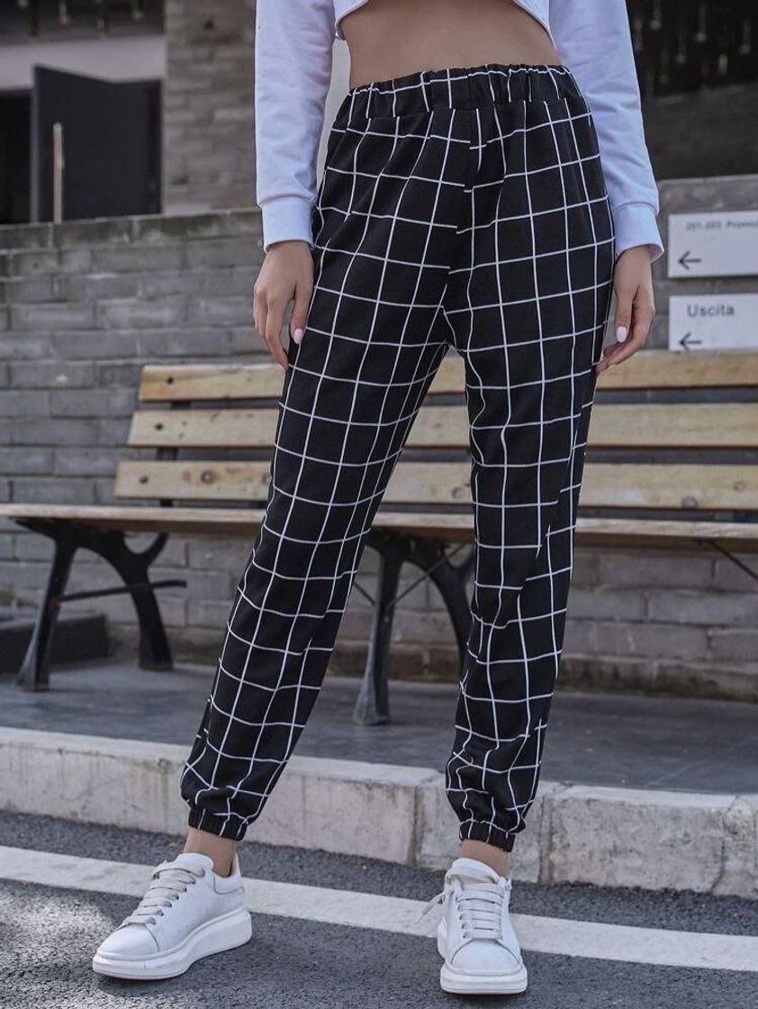 Fashion Pantalones A Cuadros Casual