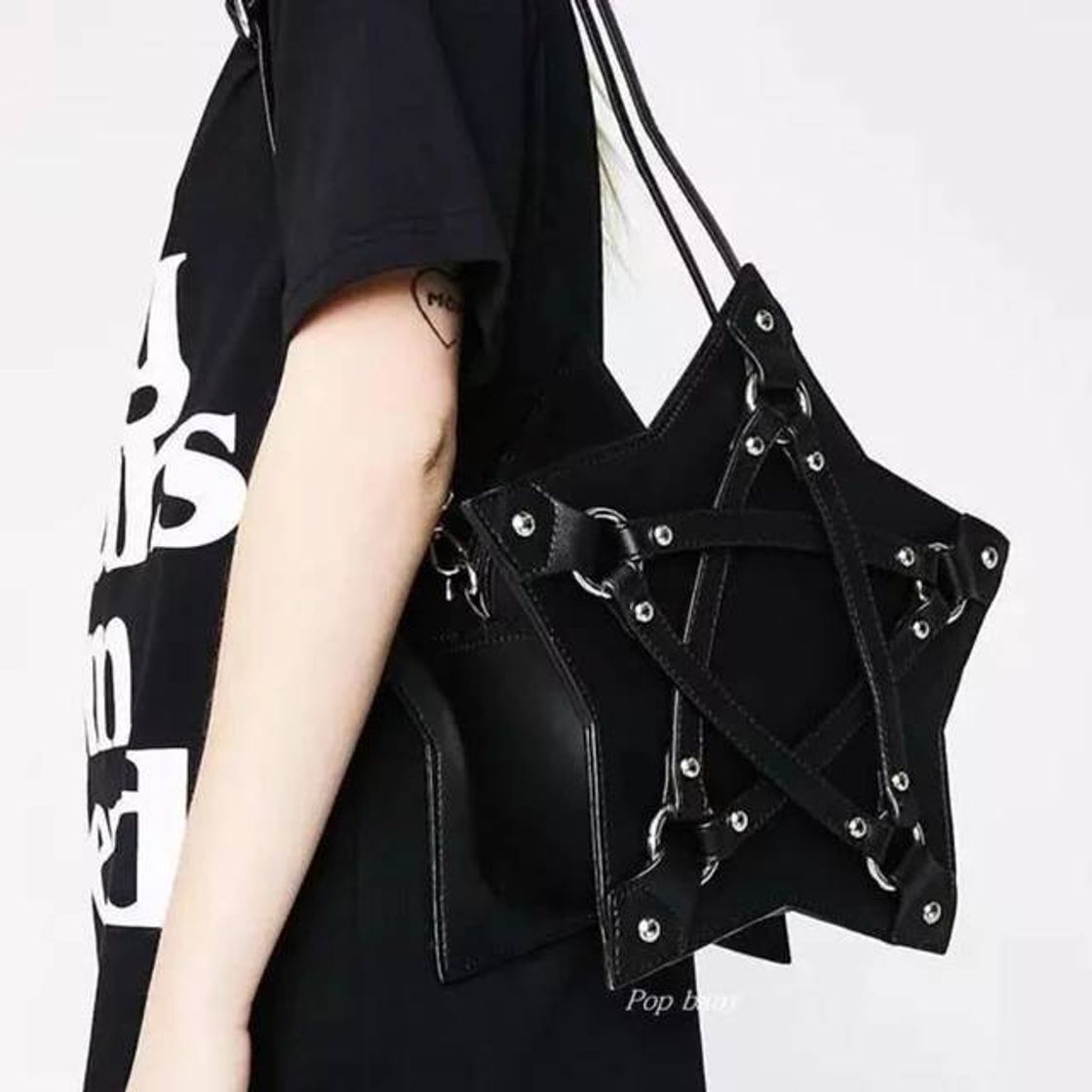 Fashion JIEROTYX-Bolso de hombro con pentagrama gótico oscuro Unisex