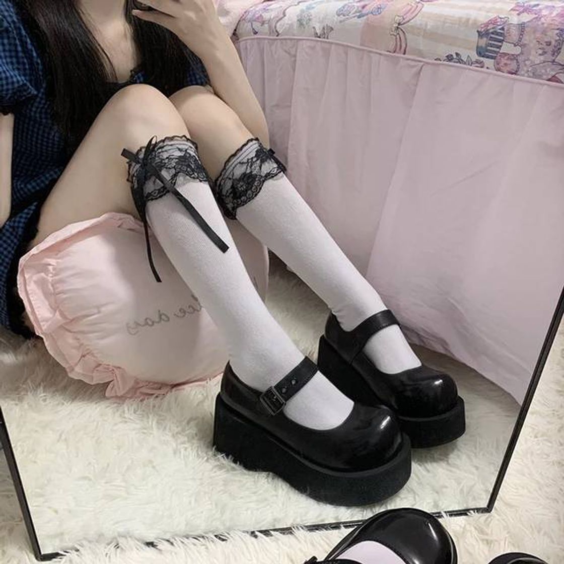 Moda Calcetines de estilo japonés Lolita para niñas, 1 par