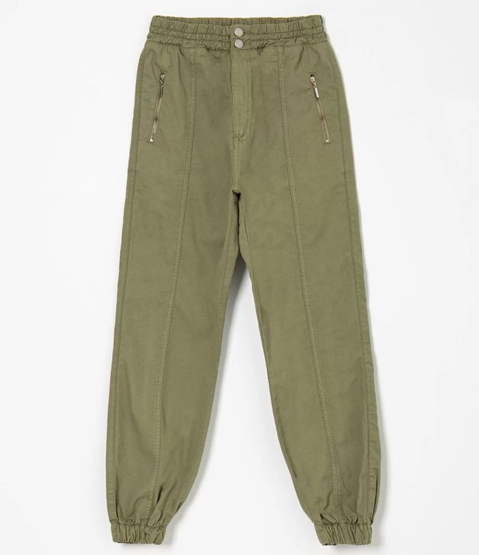 Fashion Calça jogger em sarja verde