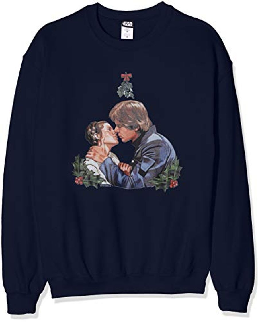 Productos Star Wars Men's Christmas Mistletoe Kiss Sweatshirt Sudadera, Azul