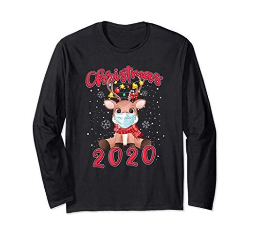 Christmas 2020 Reindeer Mask Rudolph Funny Gift Manga Larga