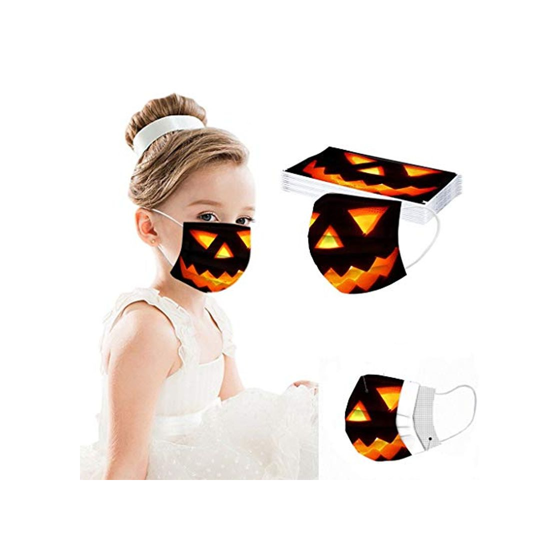 Producto COSEE 10Piezas niño Impresión de Patrones de Halloween Protección 3 Capas Transpirables