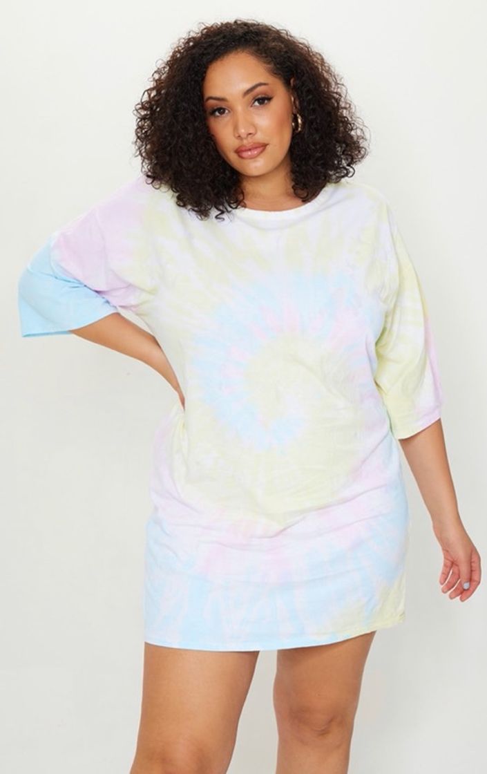 Fashion Plus Multi Tie Dye T Shirt Boyfriend Dress