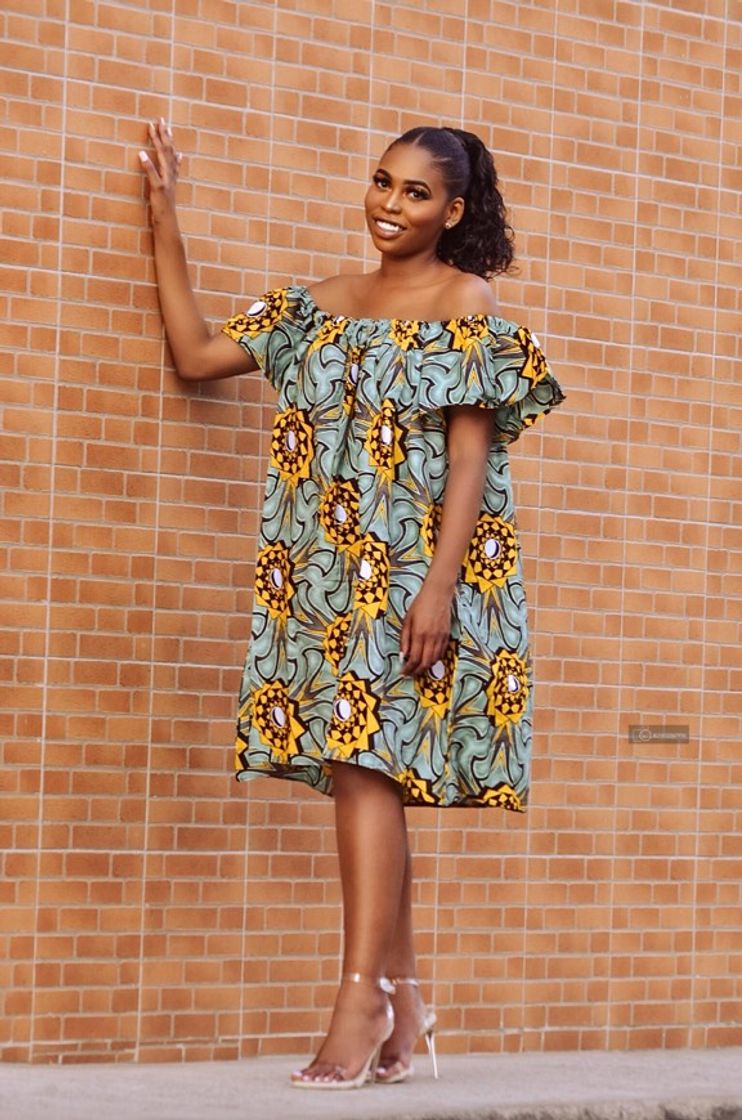 Fashion African Print Annabel dress – Grass