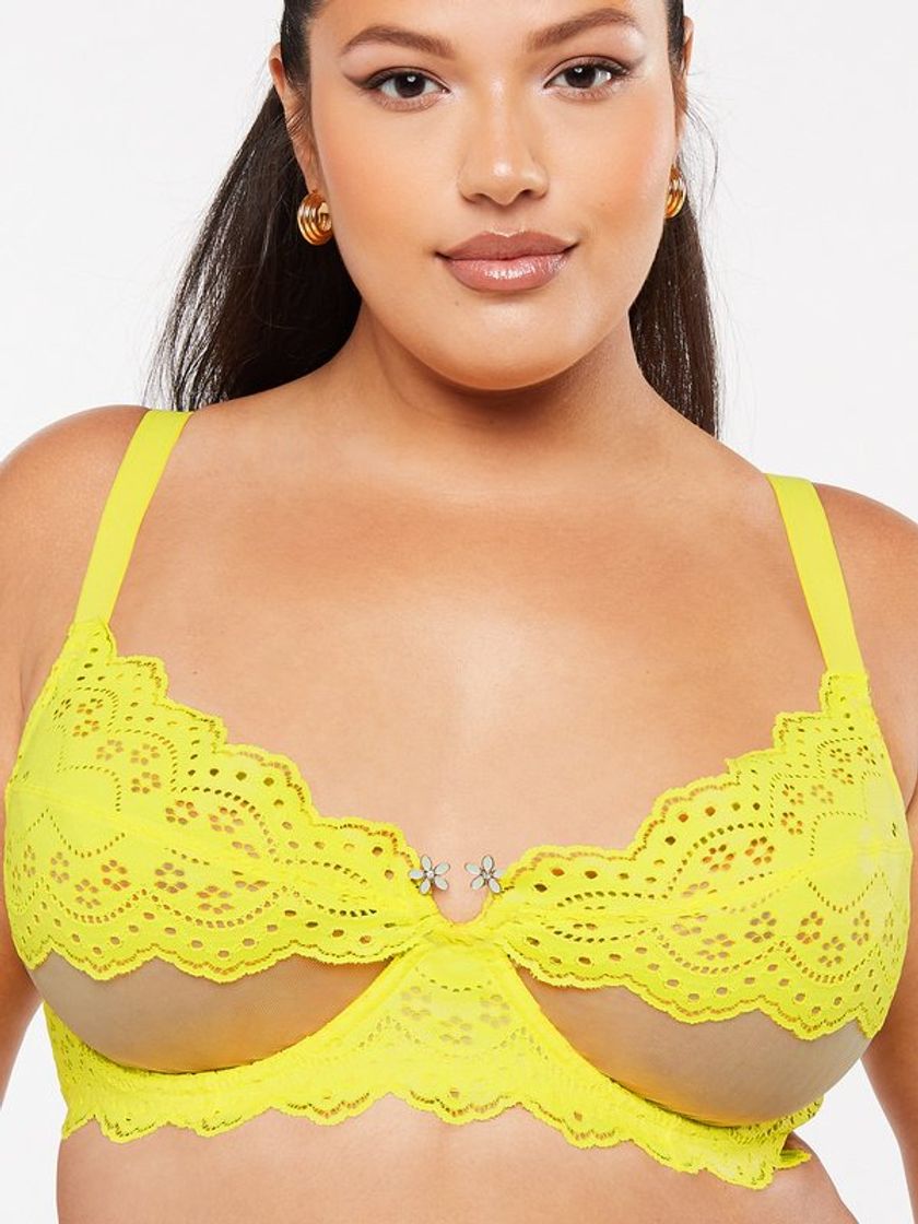 Fashion Bombshell Broderie Unlined Lace Balconette Bra