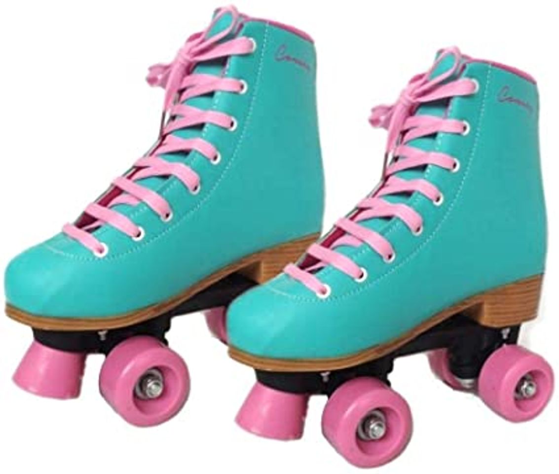 Moda Patins Verde e Rosa 