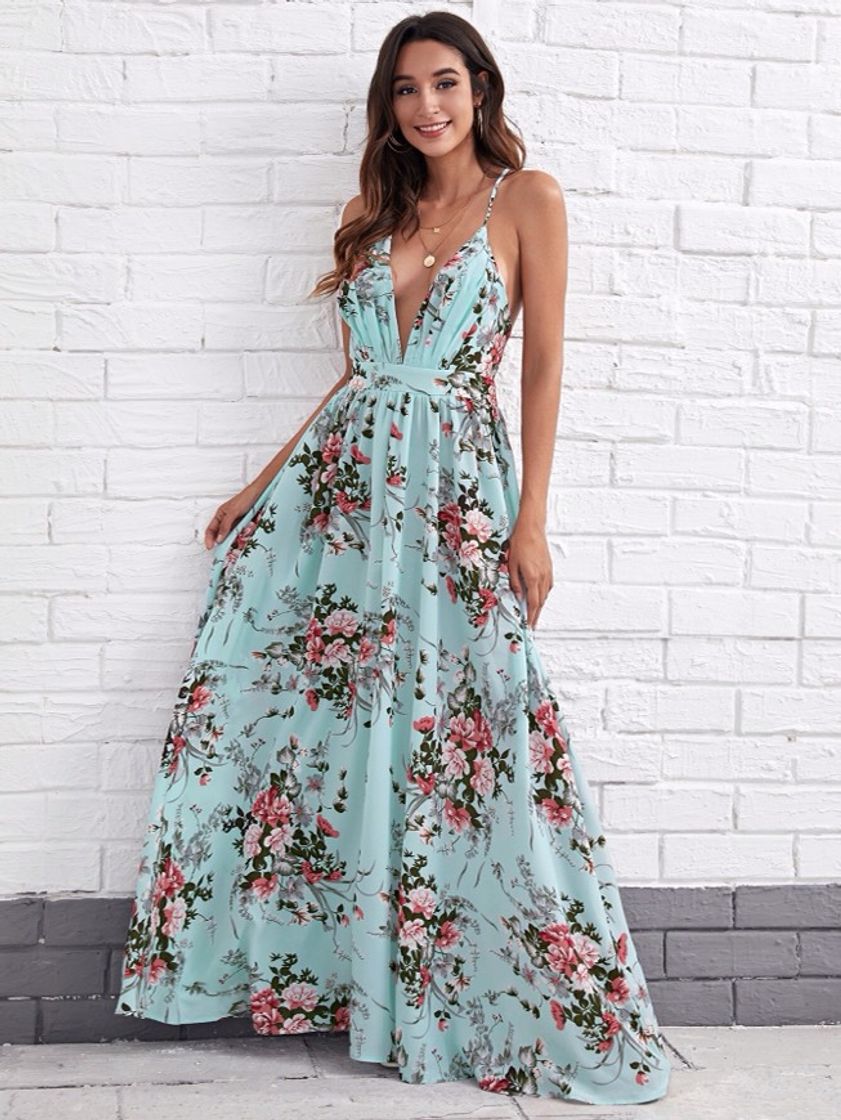 Moda vestido longo floral