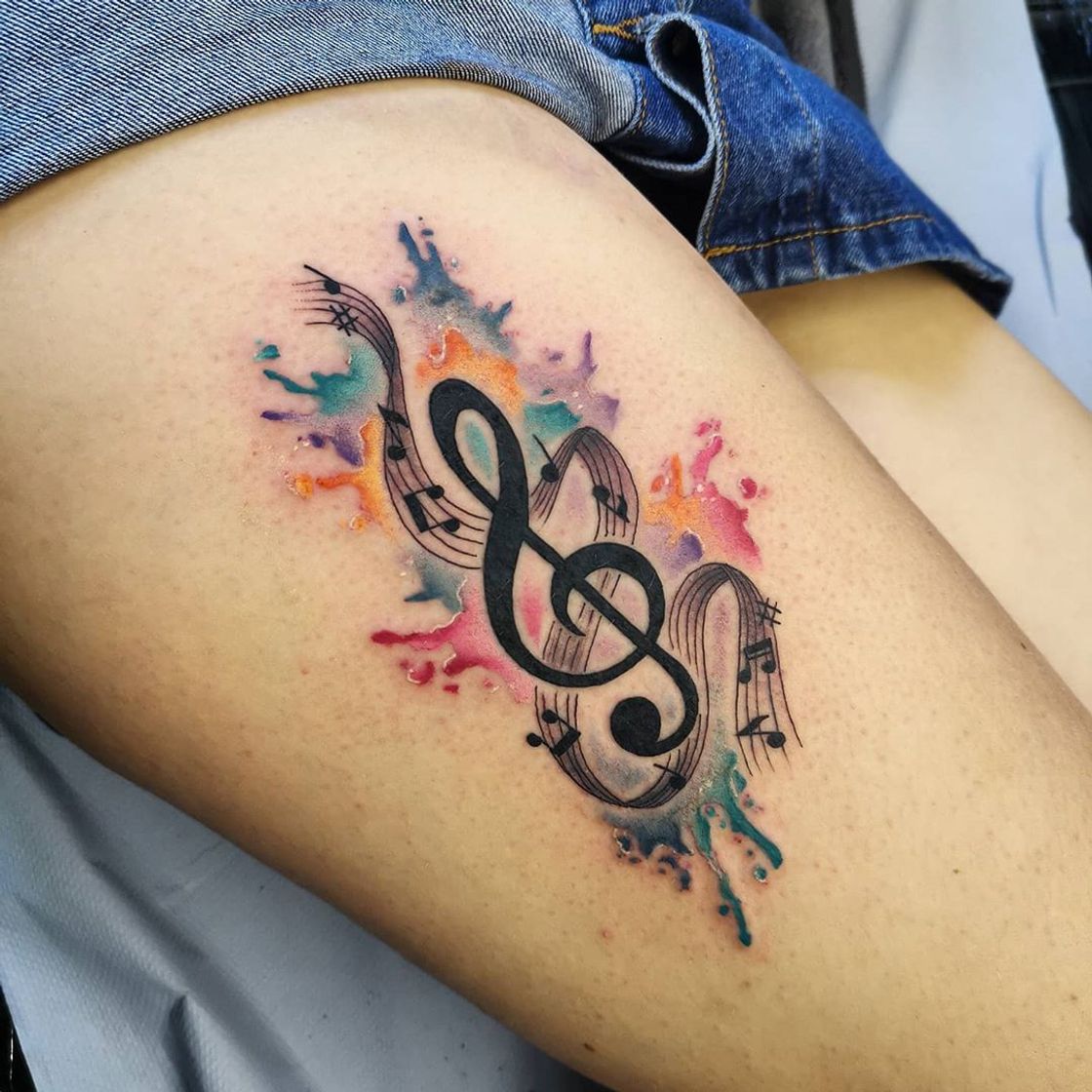 Fashion Tatuagem de clave de sol