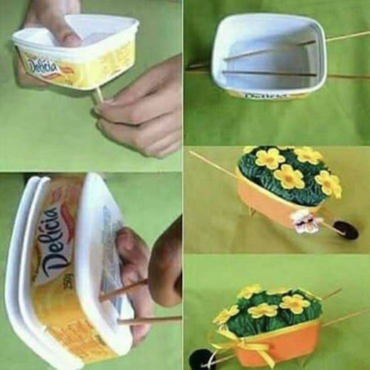 Um pote de margarina vira um objeto de decoração para sua 🏠