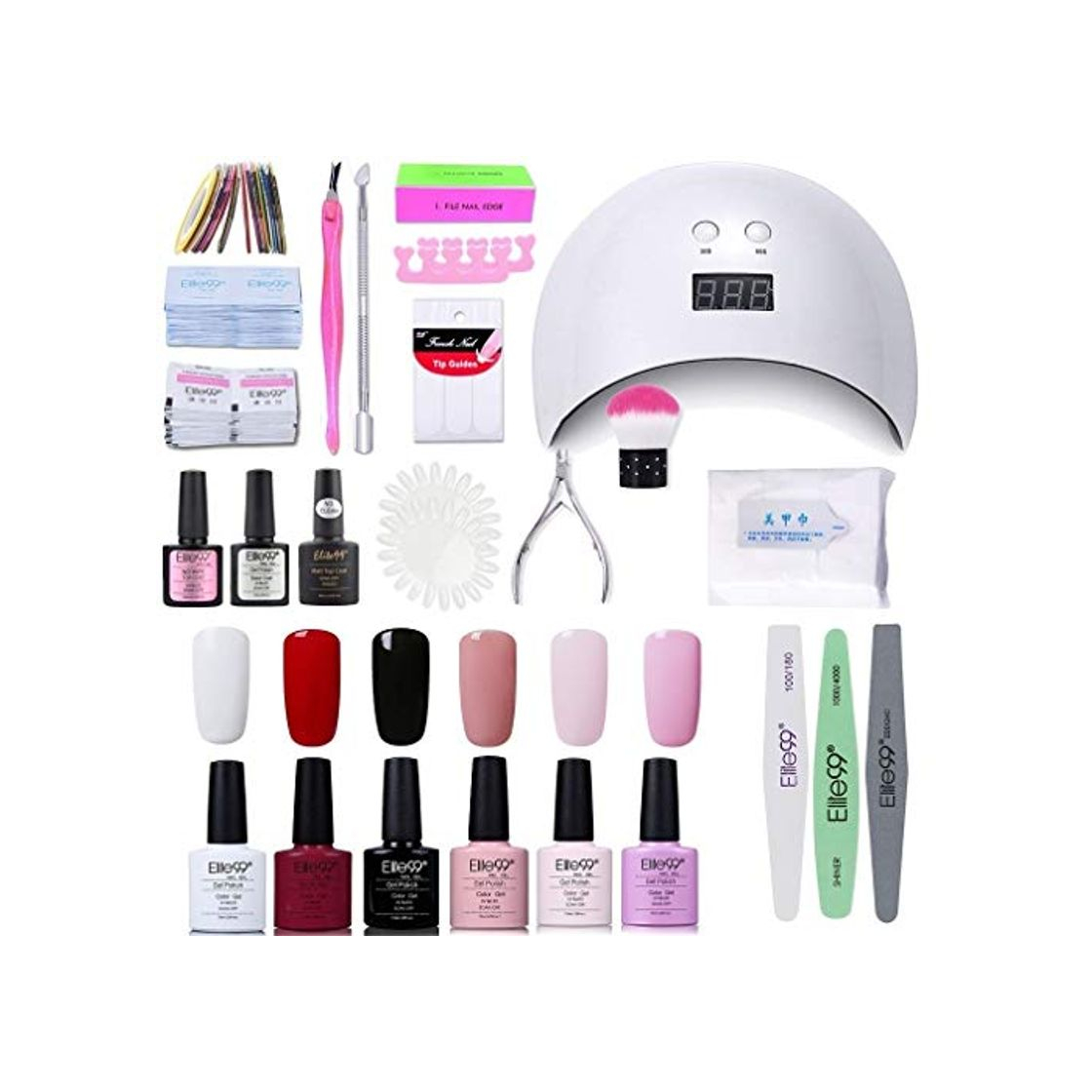 Social Elite99 Lámpara UV LED para Uñas 48w, 6 Colores Kit de Esmaltes