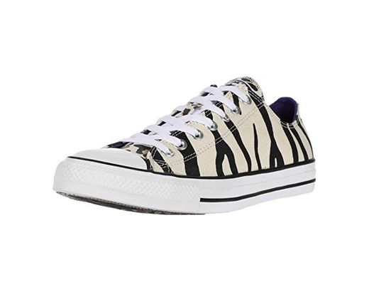 Converse Chuck Taylor All Star Low Top Zebra Animal Print Sneaker, Driftwood