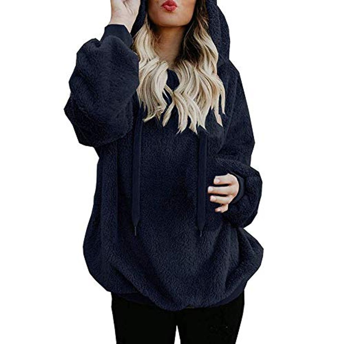 Moda Mujer Sudadera Caliente y Esponjoso Tops Chaqueta Suéter Abrigo Jersey Mujer Otoño