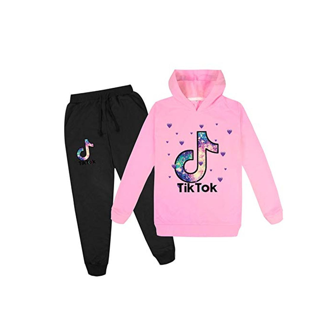 Fashion Unisex TIK Tok Conjunto 2 Piezas para Niños TIK Tok Sudadera con Capucha y Pantalones de Chándal Ropa