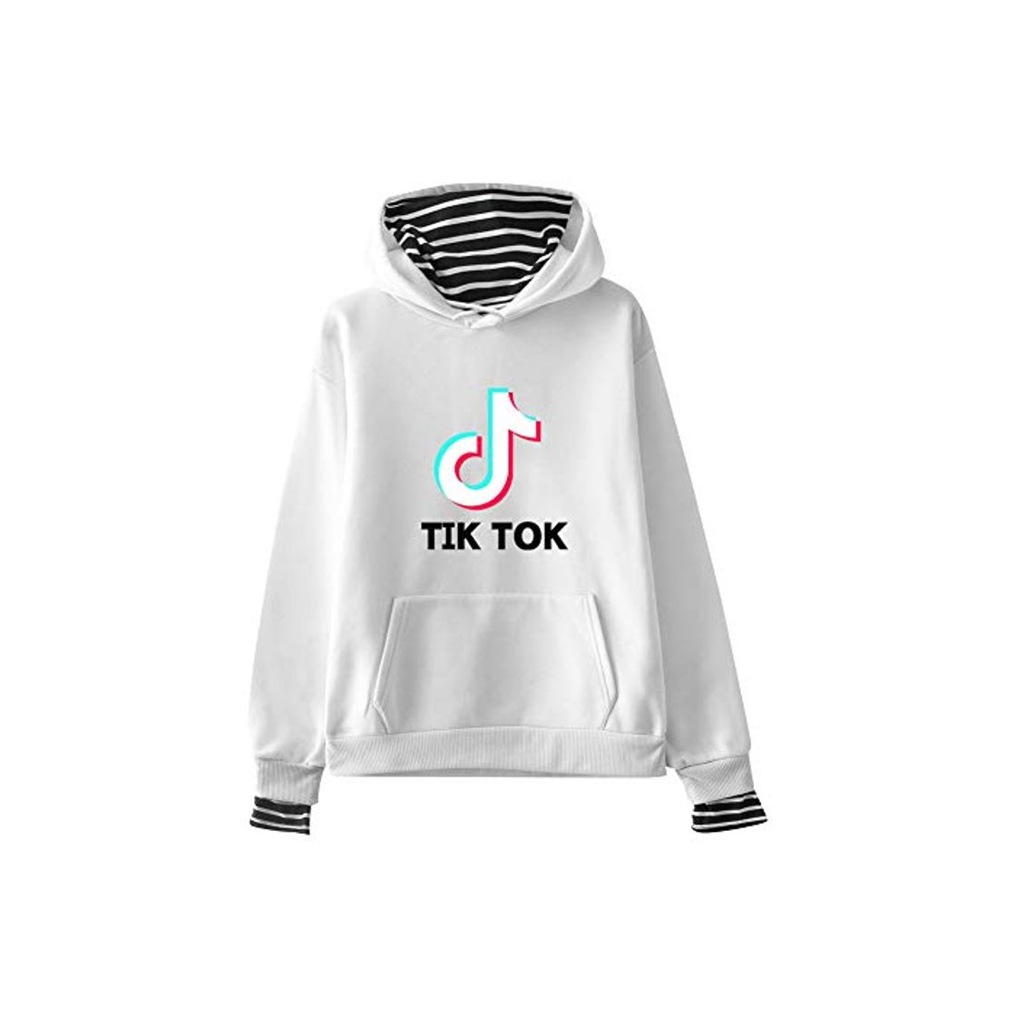 Fashion TIK TOK Sudadera con Capucha Unisex Pullover Strappy Hoodie Sweatshirt Camisa 2 en 1 Patchwork Camisetas Otoño Invierno Blusa Manga Larga Raya Sueter Jerseis Moda tee Shirt Hip Hop Streetwear