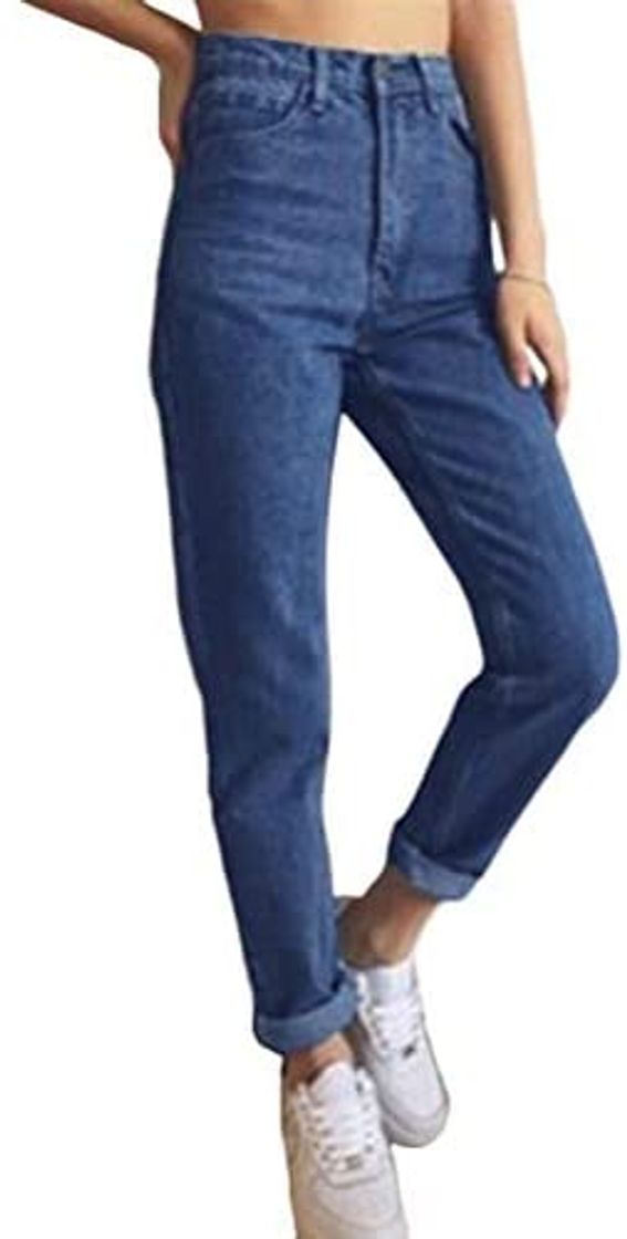 Fashion ORANDESIGNE Mujer Vaqueros Mom-Fit de Tiro Alto Pantalones Vaquero Push Up Pantalones