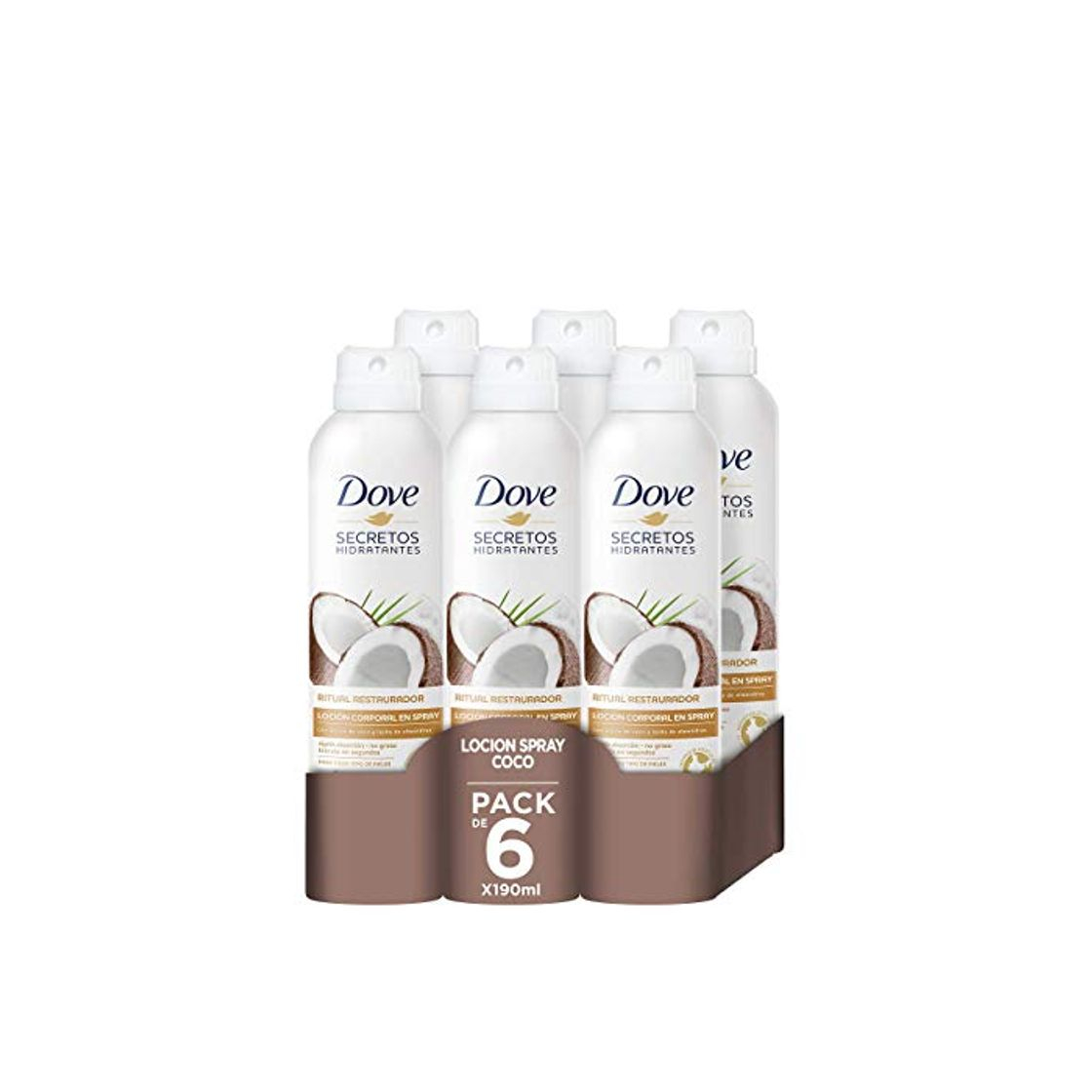 Producto Dove Loción corporal en formato spray - Pack de 6 x 190