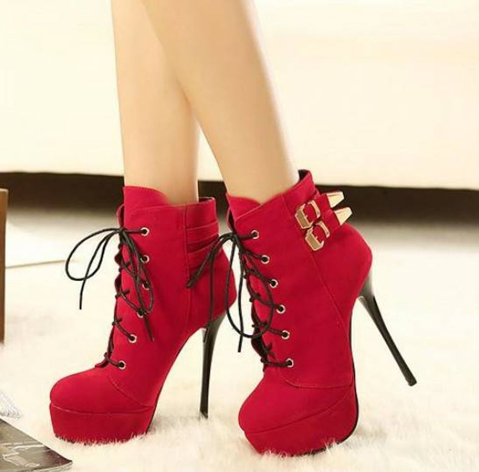 Moda Hot Red Platform High Heel Boots on Luulla