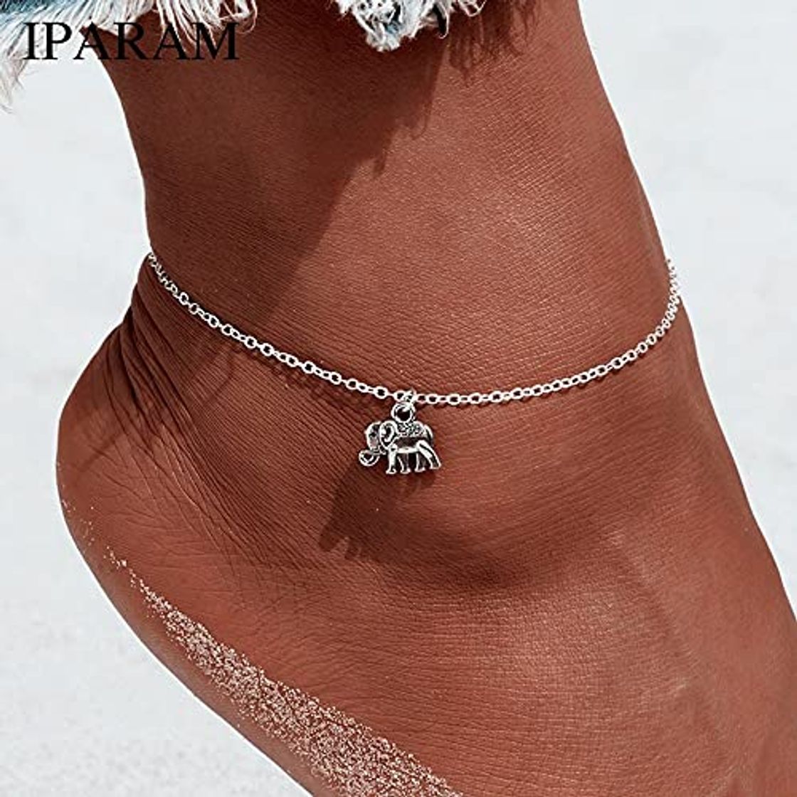 YUNHE Cadena de pie Chapado en Plata tibetana Elefante Hueco en Forma de Animal Tobillera Tornozeleira Pulsera en la Pierna Pulsera para Mujer