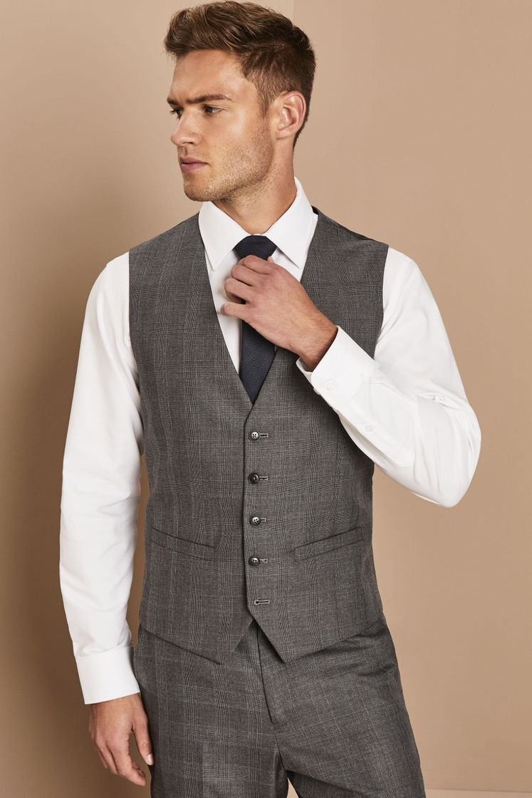 Moda Chaleco gris traje hombre